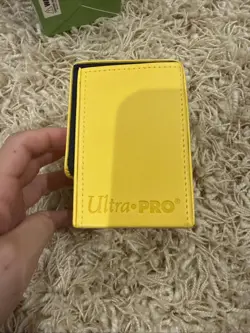 Ultra Pro Pokemon Pikachu Yellow Leatherette Flip Box Card Case Magnetic Closure - Image 2