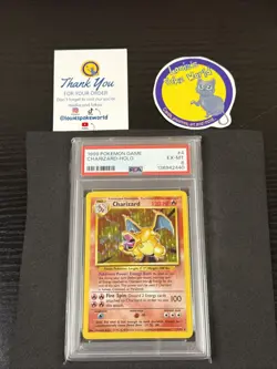 Pokemon Base Set Charizard Holo Rare Card 4/102 PSA 6 - Image 1