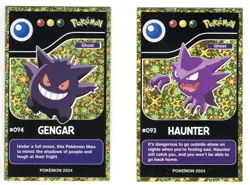 2024 POKEMON POKEDEX BLACK Card #093 HAUNTER & GENGAR #094 * GOLD HOLOS BOX HIT* - Image 1