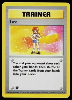 Pokemon Card - Lass Base Set (Shadowless) 75/102 Rare 1st Edition - Image 1