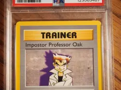 Pokemon 1999 1st Edition Shadowless Base Imposter Professor Oak card, PSA 7 - Image 2