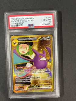 Team Rocket's Crobat 242/182 Destined Rivals Hyper Rare Pokemon TCG PSA 10! - Image 1