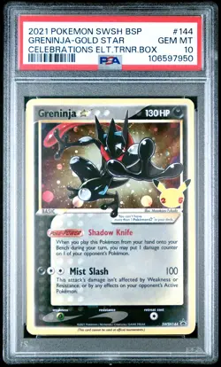2021 POKEMON SWSH BLACK STAR PROMO #144 GRENINJA-GOLD STAR PSA 10 - Image 1