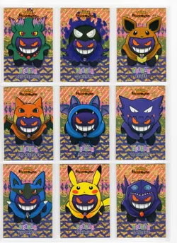 GENGAR PONCHO SET POKEMON DATABASE HALLOWEN SET Gold Foil HOLO PERU - Image 1