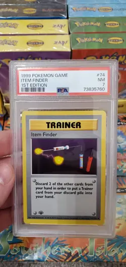 Pokemon 1st Edition Shadowless PSA 7 Item Finder 74/102 Near Mint! ✨ - Image 1