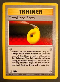 [LP] Devolution Spray Trainer #72 72/102 ** 1st Edition ** RARE Pokemon Base - Image 1