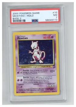 2000 Pokemon Game Base II 10 Mewtwo-Holo PSA 7 - Image 1