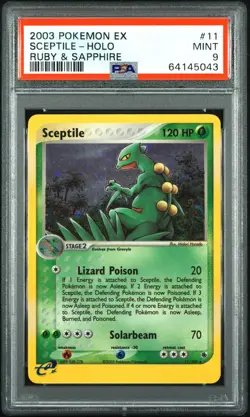 2003 POKEMON EX RUBY & SAPPHIRE #11 SCEPTILE-HOLO PSA 9 - Image 1