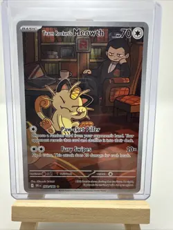 Team Rocket's Meowth - 203/182 Destined Rivals Illustration Rare Pokemon - NM - Image 1