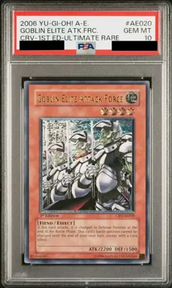 PSA 10 2006 Goblin Elite Attack Force CRV-AE020 1st Ultimate Rare YuGiOh English - Image 1