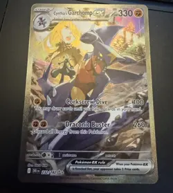 Pokemon TCG Cynthia's Garchomp EX Holo Card 232/182 Sv10: Destined Rivals - Image 1