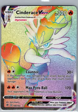 Cinderace VMAX (Secret) 194/192 SWSH02: Rebel Clash - Pokemon Card - NM - Image 1