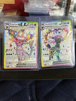 UMBREON AND ESPEON EX PRISMATIC EVOLUTIONS 175 & 176 PROMO CARDS PREMIUM - Image 1