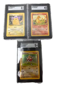 Lot Of 3 1999 Pokemon Base Cards Graded SGC - Image 1