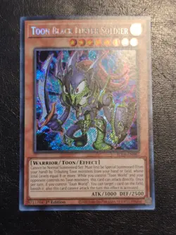 Yu-Gi-Oh! SECRET RARE CARD TOON BLACK LUSTER SOLDIER BLCR-EN065 1ST NM - Image 1
