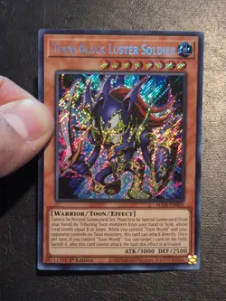 Yu-Gi-Oh! SECRET RARE CARD TOON BLACK LUSTER SOLDIER BLCR-EN065 1ST NM - Image 3