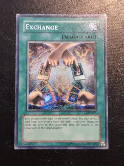 Yu-Gi-Oh! PRISMATIC SECRET RARE HOLO CARD EXCHANGE EDS-001 LP - Image 1