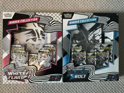 Pokemon Black Bolt and White Flare Binder Collection Set of 2 New Factory Sealed - Image 1