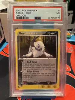 2003 POKEMON EX DRAGON 1 ABSOL-HOLO PSA 7 - Image 1