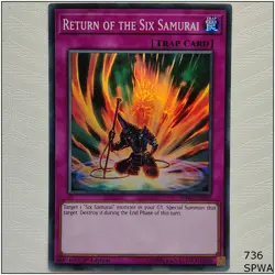 Return of the Six Samurai - SPWA-EN052 - Super Rare 1st Edition Yugioh - Image 1