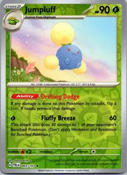 Jumpluff 003/193 Reverse Holo Paldea Evolved PAL NM Pokemon TCG Card - Image 1