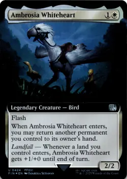 MTG Ambrosia Whiteheart (Extended Art) Foil NM FINAL FANTASY Magic 424 - Image 1