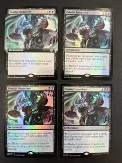 MTG- Painful Quandary x4 - Brother's War - All FOIL - Image 1