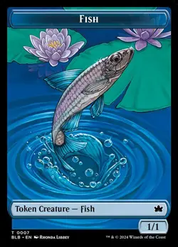 1x Fish - Token NM Eng MTG - Bloomburrow - Image 1