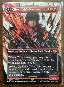 Clive, Ifrit's Dominant 0318 Borderless Final Fantasy MTG Near Mint Ifrits - Image 1