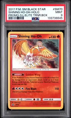 2017 POKEMON SM BLACK STAR PROMO #SM70 SHINING HO-OH-HOLO PSA 9 - Image 1