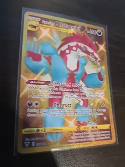 Galarian Obstagoon 198/185 Vivid Voltage Gold Secret Rare Holo Pokemon Card - Image 1