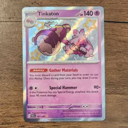 Tinkaton Baby Shiny Rare 167/091 NM 2024 Pokemon SV Paldean Fates Holo - Image 1