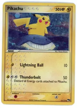 PIKACHU 2007 Pokemon Pop Series 5 #12/17 SWIRL Holo Inverted Back Error - Image 1