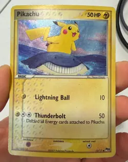 PIKACHU 2007 Pokemon Pop Series 5 #12/17 SWIRL Holo Inverted Back Error - Image 3