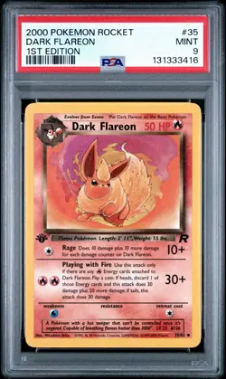 2000 Pokemon 1st Edition Team Rocket Dark Flareon | PSA 9 - Image 1
