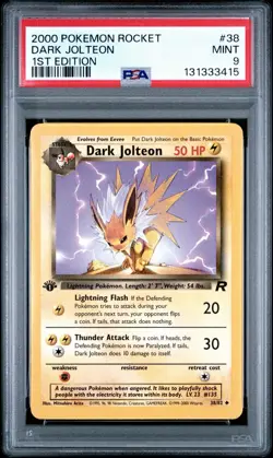 2000 Pokemon 1st Edition Team Rocket Dark Jolteon | PSA 9 - Image 1