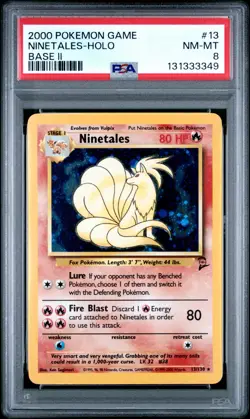 2000 Pokemon Base II Ninetails | PSA 8 - Image 1