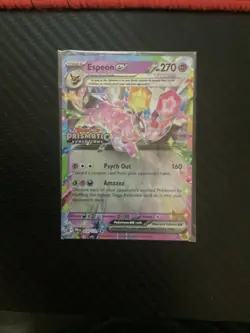 Pokemon Prismatic Evolution Surprise Box Espeon EX 034/131 Stamped Promo Sealed - Image 1