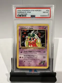 Pokemon 1st Edition Sabrina’s Jynx Gym Heroes Set 59/132 - PSA 8 NM-Mint - Image 1