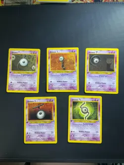 Unown Pokemon Card Lot of 5 Neo Destiny Era Letters - Vintage WOTC 1st Ed - Image 1