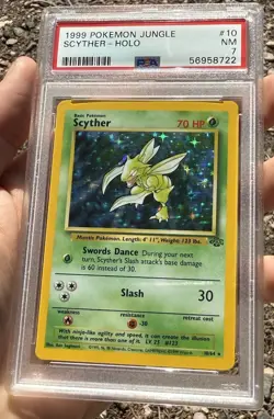 PSA 7 NM Scyther Holo #10 (1999) Pokemon Jungle English - Image 3