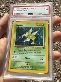 PSA 7 NM Scyther Holo #10 (1999) Pokemon Jungle English - Image 4