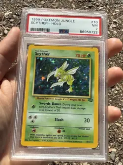 PSA 7 NM Scyther Holo #10 (1999) Pokemon Jungle English - Image 5