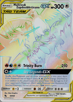 Moltres & Zapdos & Articuno GX 69/68 Pokemon Hidden Fates Secret Rare NM - Image 1