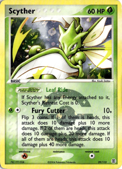 Scyther 29/112 Pokemon EX FireRed & LeafGreen Reverse Holo Rare LP - Image 1