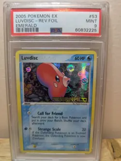 PSA 9 Luvdisc 53/106 Ex Emerald Reverse Holo. Pokemon Card. BGS CGC. - Image 1