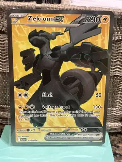 Pokemon TCG Zekrom EX Black Bolt 158/086 Ultra Rare Card SV - Image 1