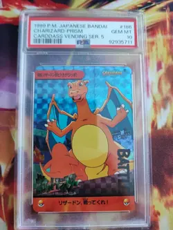Pokemon Card 186 Charizard Glurak Prism Holo Carddass Vending PSA 10 Charmander - Image 2