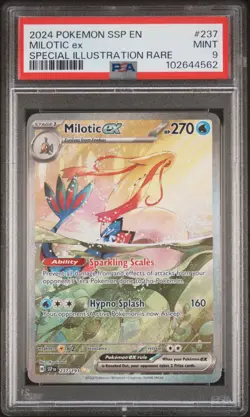2024 POKEMON SSP EN-SURGING SPARKS SPECIAL ILLUSTRATION RARE MILOTIC EX PSA 9 - Image 1