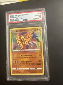 2020 Pokemon Sword & Shield Vivid Voltage ZAMAZENTA 102 PSA 10 GEM MINT - Image 1